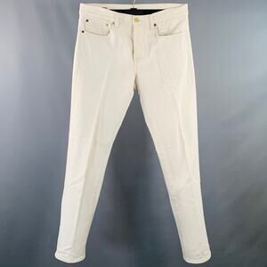 SID MASHBURN Size 32 Cream Twill Cotton Slim Tapered Button Fly Jeans